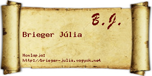Brieger Júlia névjegykártya