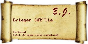 Brieger Júlia névjegykártya